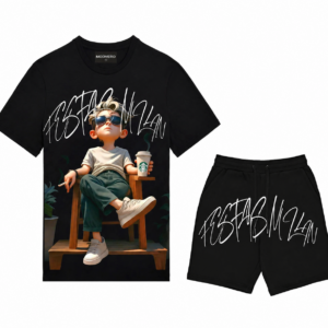 Modvero chill guy-print T-shirt Set | Black | Men