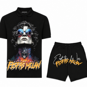 Modvero tattoo man-print Polo Set | Men | Black