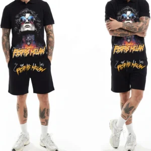 Alternative view of Modvero tattoo man-print Polo Set | Men | Black