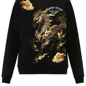 Modvero golden horse-print Sweatshirt | Black | Men